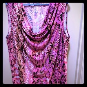 Plus Size Draped Snake Skin Tank Top